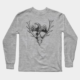 Heroic victory sign eagle over antlers Long Sleeve T-Shirt